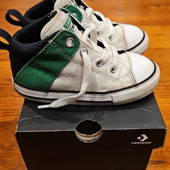 Converse Kids Green and White Sneakers - Picture 6 of 11